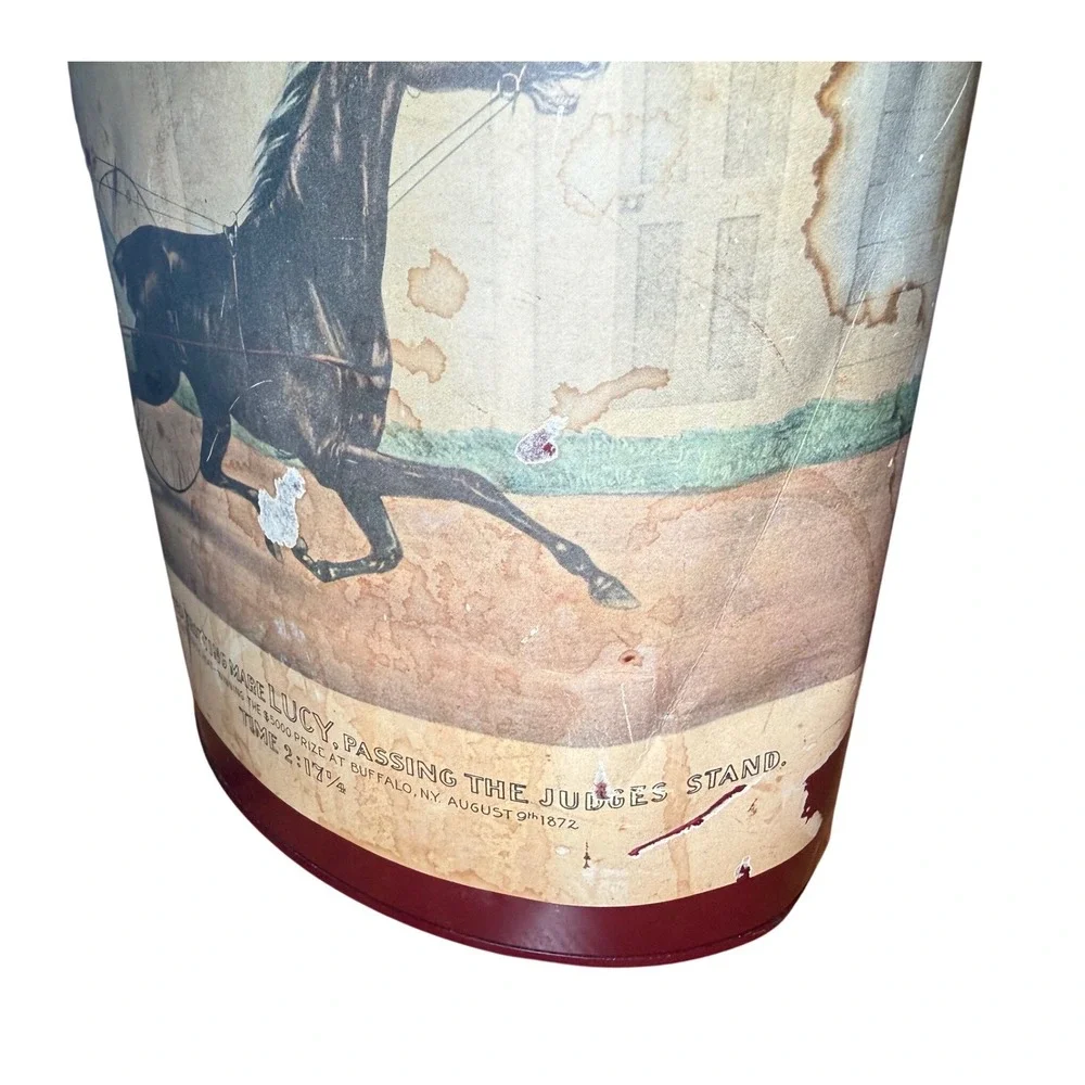Vintage Keller-Charles Philadelphia Trotting Mare Lucy Metal‎ Wastebasket 1872